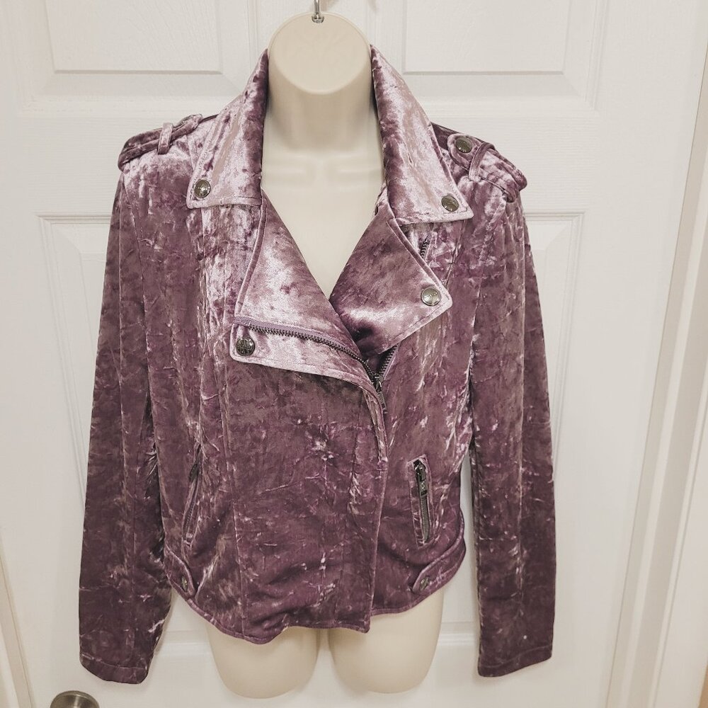 NWOT Motorcycle Jacket crushed light purple velvet